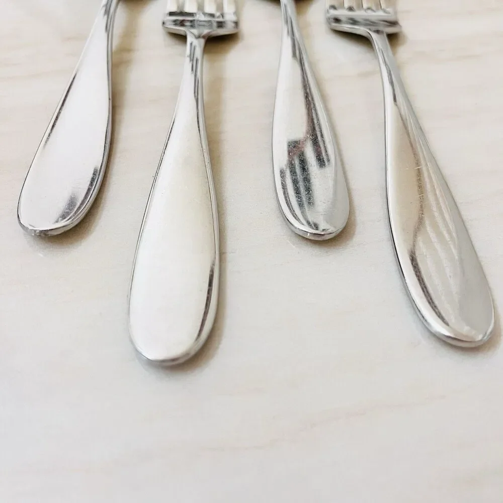 4pc MIKASA Hamilton Stainless Dinner Fork 18/10 Glossy Plain Round Tip Vietnam